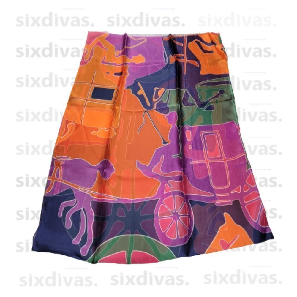 COLORFUL Silk Rectangular Scarf - Picture 2 of 7